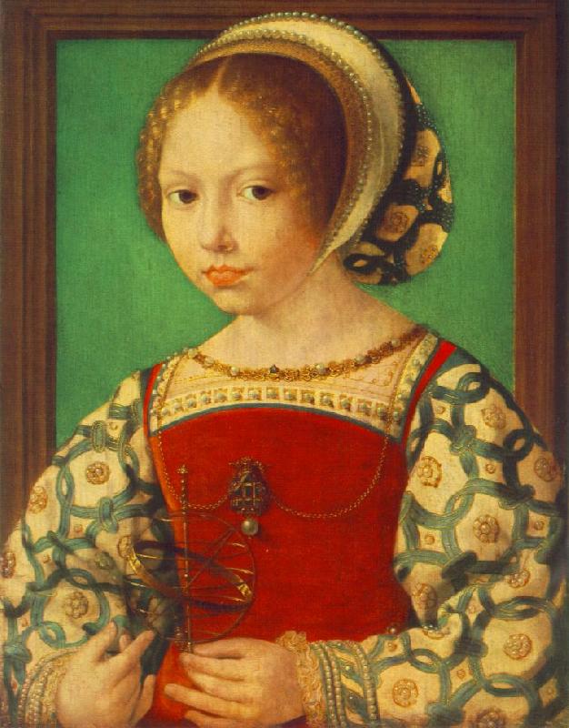 GOSSAERT, Jan (Mabuse) Young Girl with Astronomic Instrument f oil painting picture